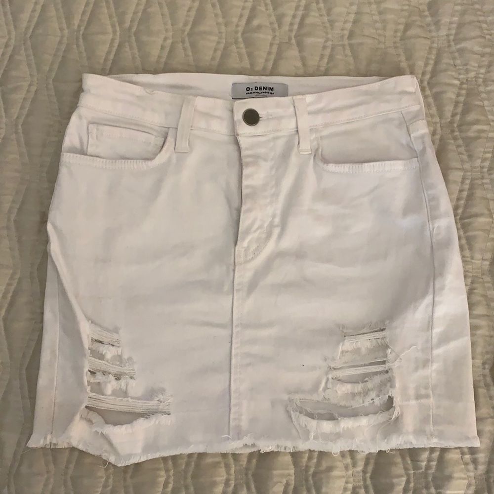 White Denim Skirt